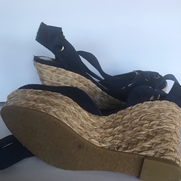 Bebe Espadrilles Navy Blue Sandals Nautical Summer Always in Style 6B - Picture 5 of 6